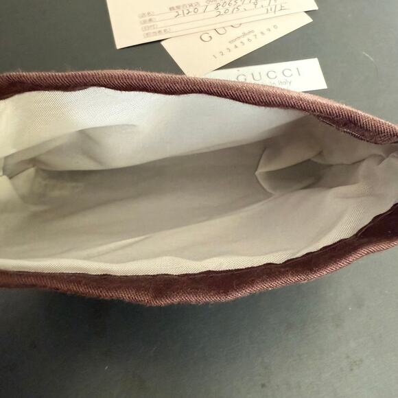 EUC Gucci Red Patent Key Case Chain Wallet Silver Dust bag cards Logo Pink - Picture 6 of 13